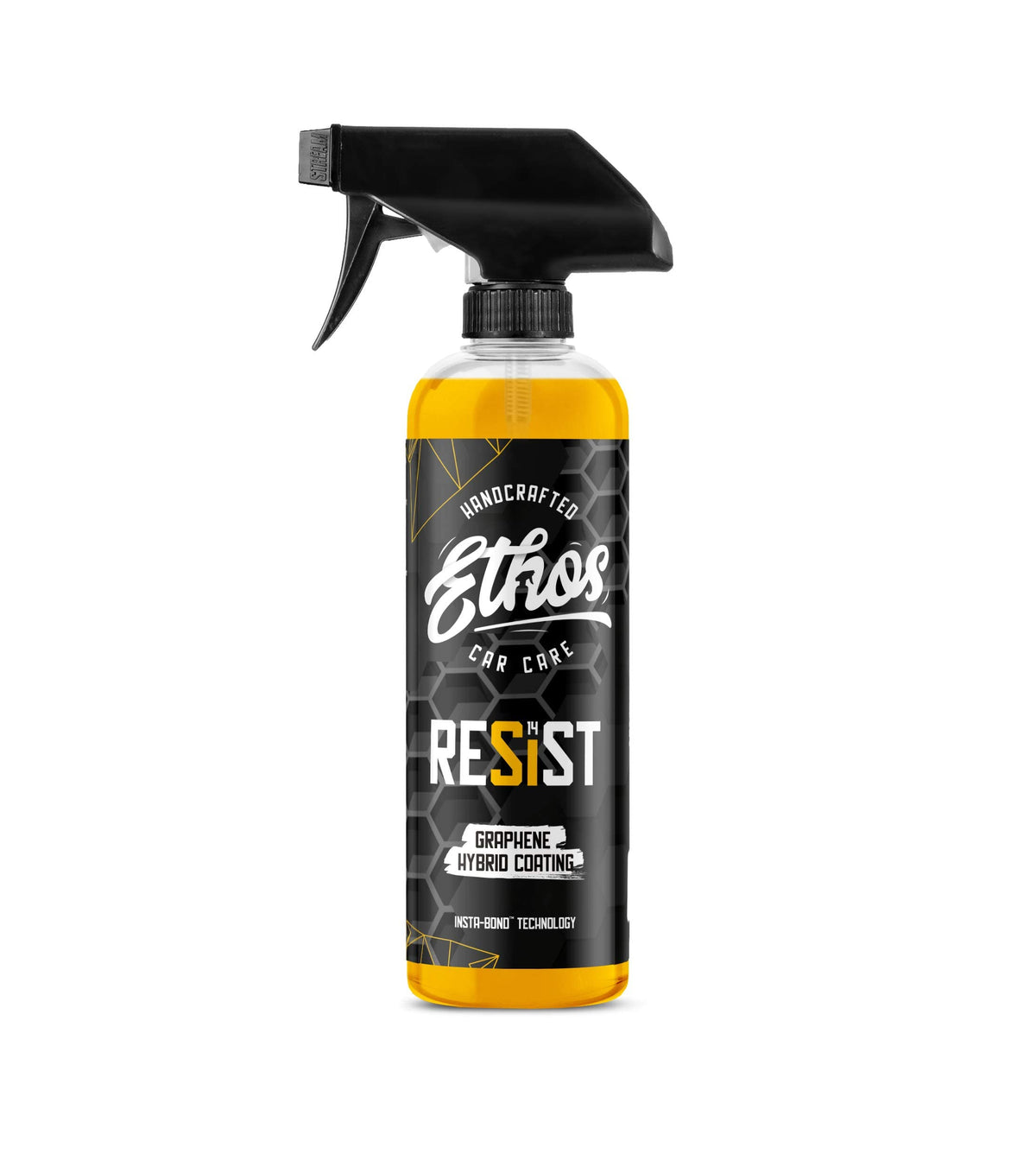 Ethos Handcrafted Car Care bottle front label showing product name and volume for easy identification