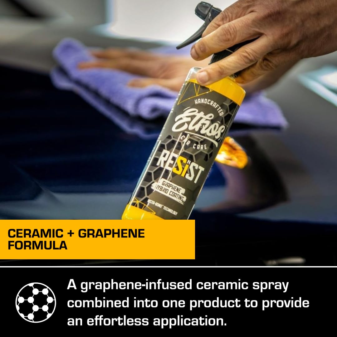 Ethos RESIST used during detailing with car in driveway showing maintenance convenience
