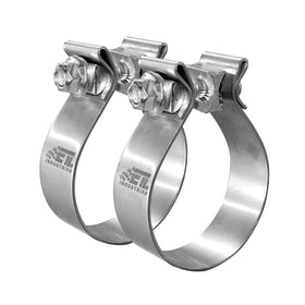 ETL INDUSTRIES front view of 4-inch clamp showing durable stainless band and ready-to-install benefit