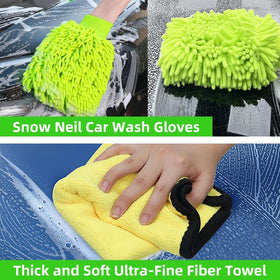 ETOUPA microfiber towels and gloves set absorbent for drying and gentle wiping
