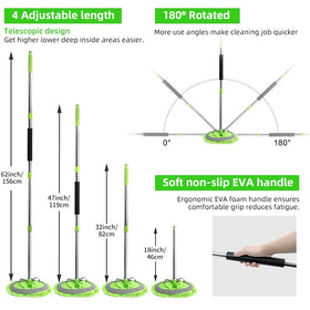 ETOUPA mop head rotated 180 degrees demonstrating adjustable cleaning angles