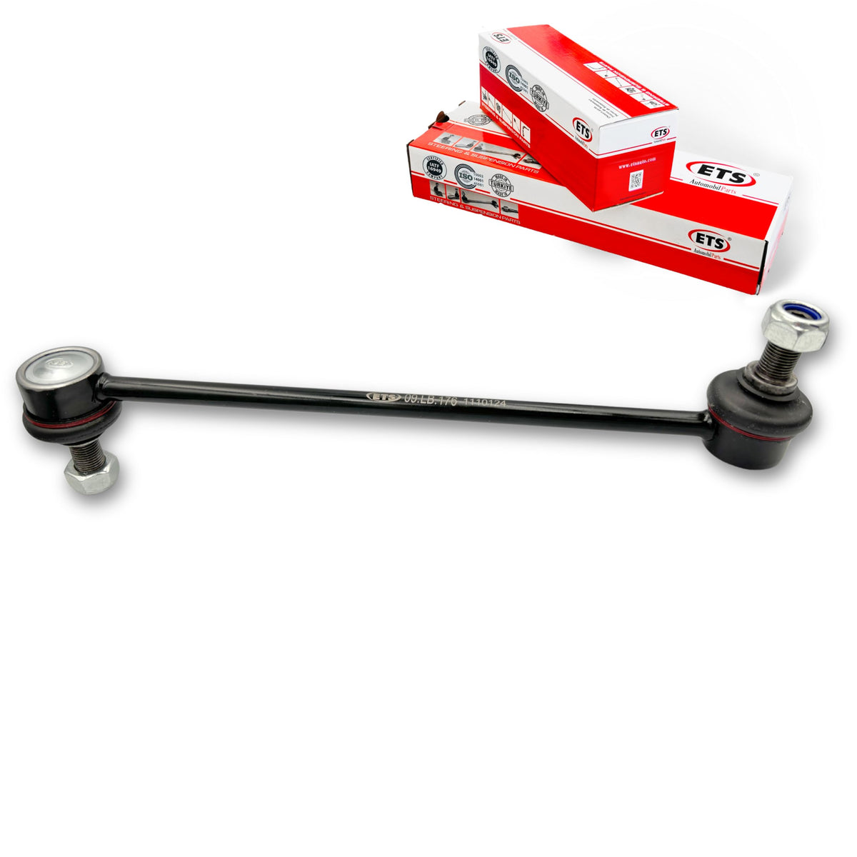 ETS end link installed on suspension undercarriage — demonstrates direct-fit performance