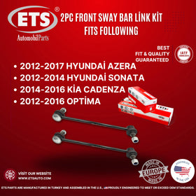 ETS sway bar link close-up of ball joint and bushing — highlights durable construction