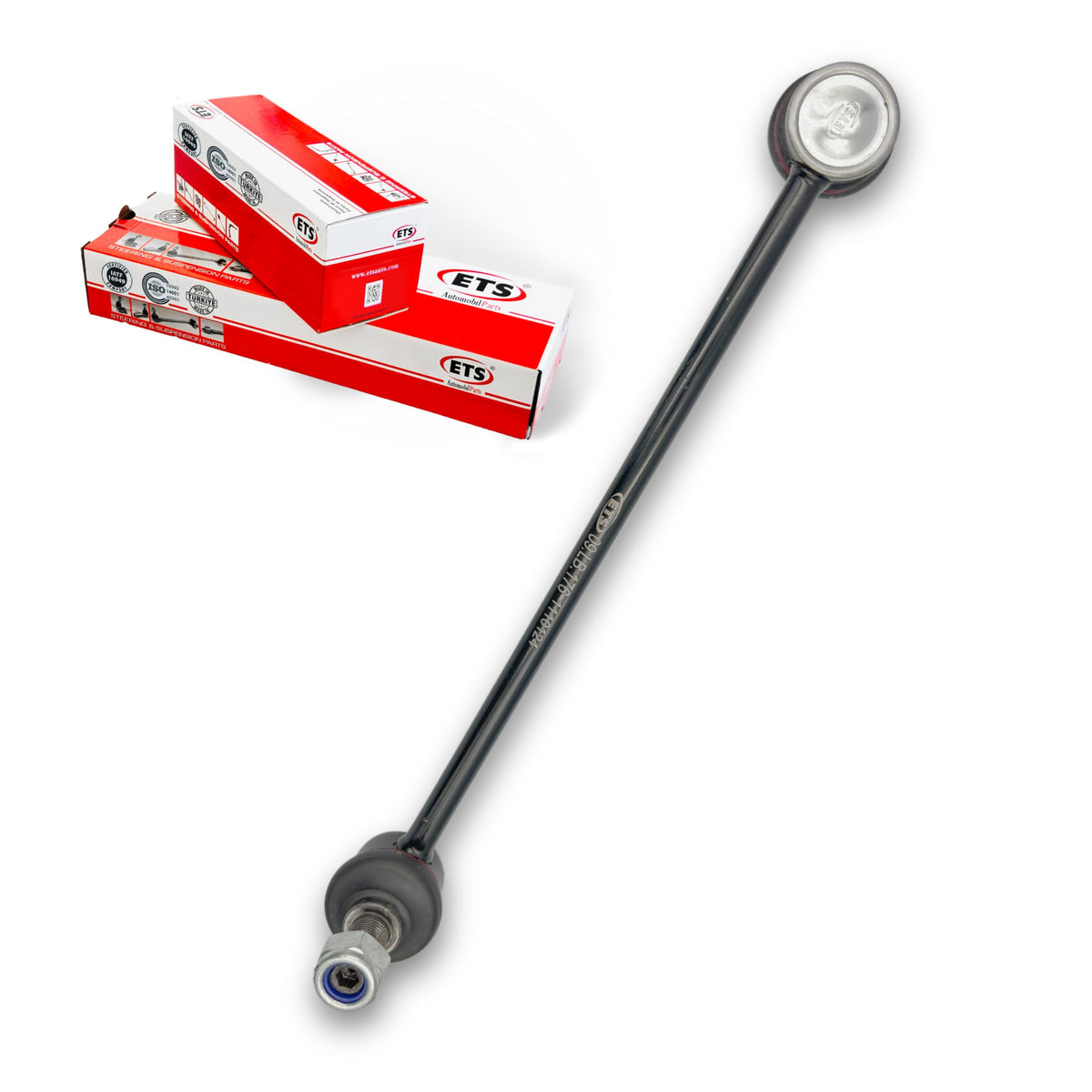 ETS sway bar link on car in driveway lifestyle shot — shows improved handling benefits