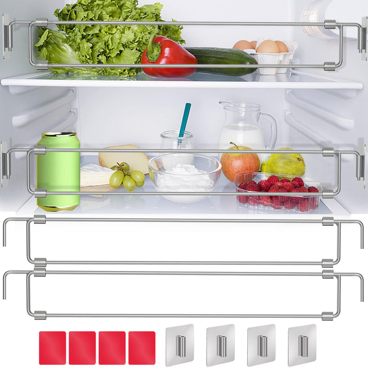 Eudaemiles front packaging showing two adjustable fridge rods and plates for quick install