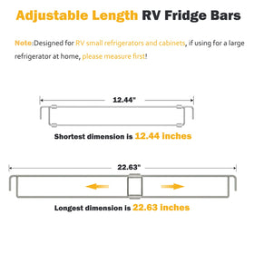 Eudaemiles tension rod installed inside an RV fridge keeping bottles stable