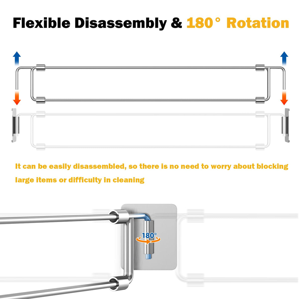 Eudaemiles rod across a cabinet shelf preventing items from sliding during travel