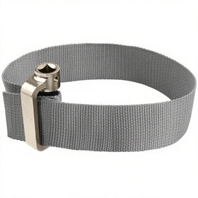 Eudaimonia front view showing packaged strap wrench and benefit of compact storage