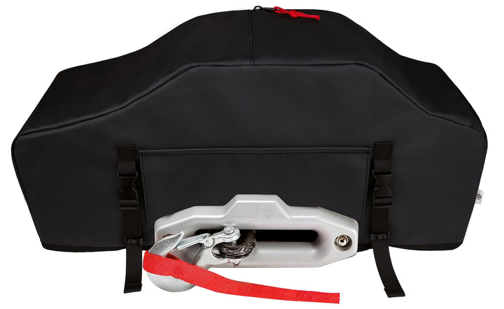 Eudora front view zippered winch cover showing full protection and quick access