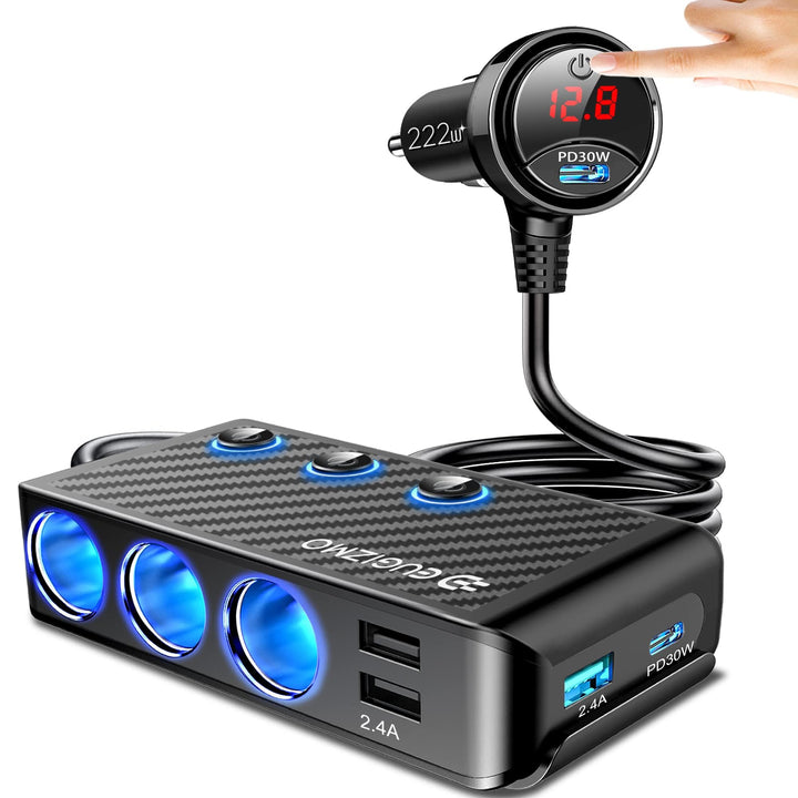 EUGIZMO front view showing all sockets and USB ports for versatile charging