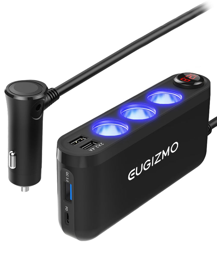 EUGIZMO front view with LED display showing battery voltage and easy control