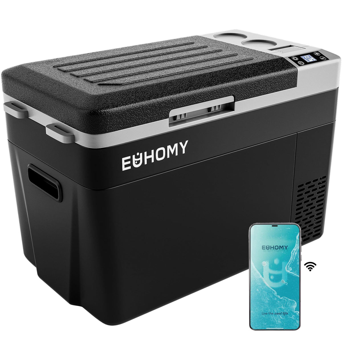 EUHOMY front view closed showing compact portability and durable casing