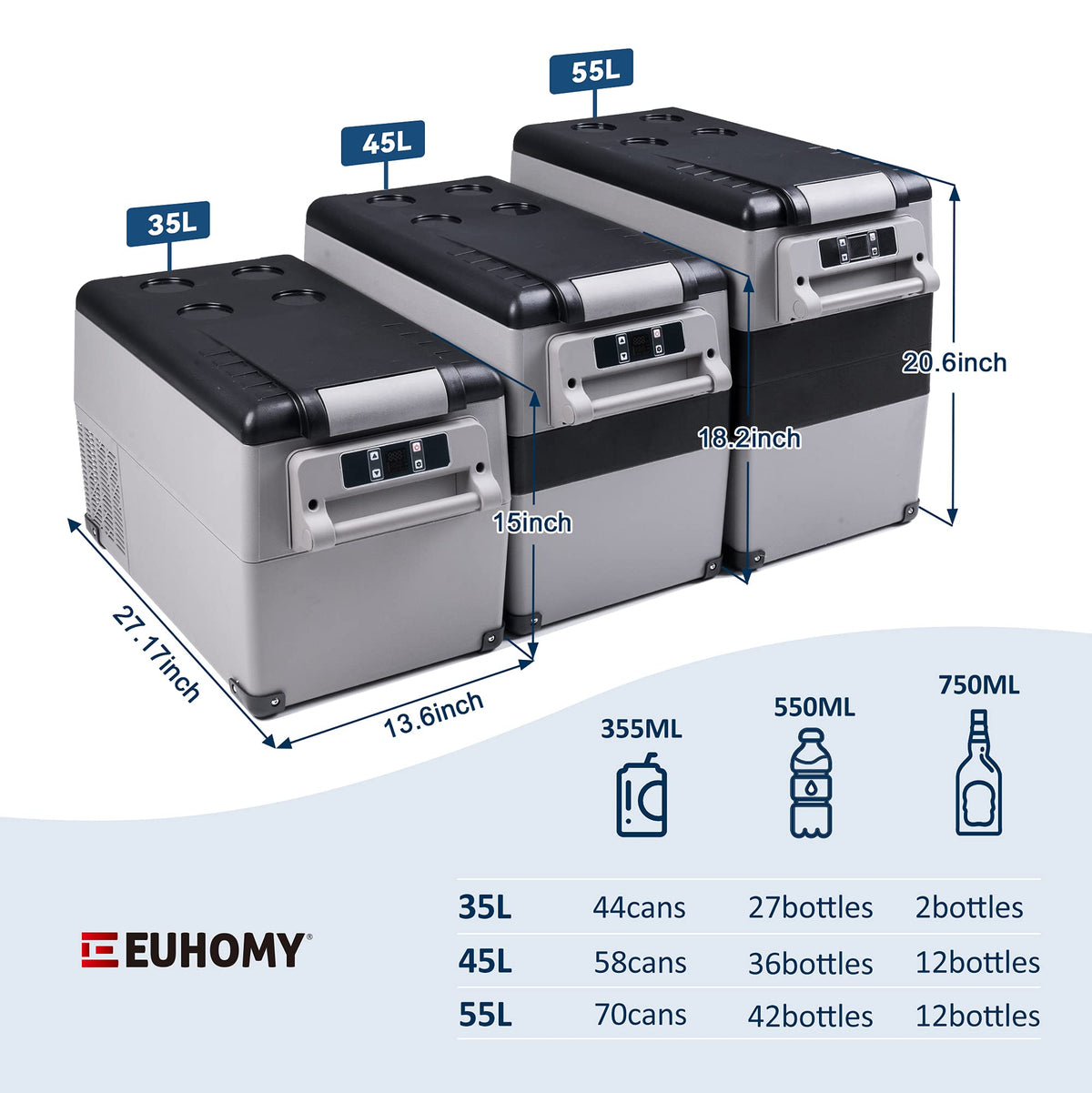 EUHOMY removable internal basket organized with food for tidy storage
