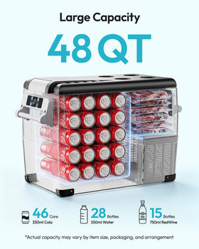 EUHOMY open interior with dual-zone baskets for organized storage and odor separation