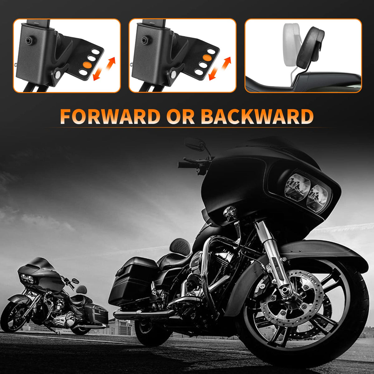 Eumti mounted on Road King in real-world ride setting for improved comfort