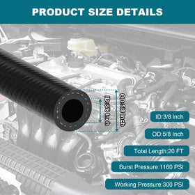 Eunice full 20ft fuel hose coiled, demonstrating ample length for routing