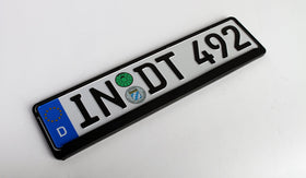 European License Plates lifestyle roadside compact car showing finished look