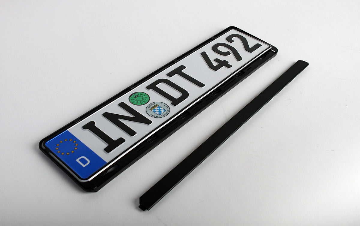 European License Plates screw compatible fastener view showing easy installation