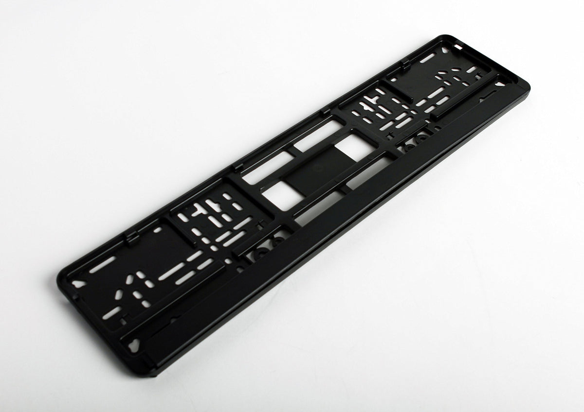 European License Plates side profile edge detail giving low-profile appearance