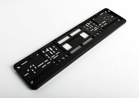 European License Plates side profile edge detail giving low-profile appearance