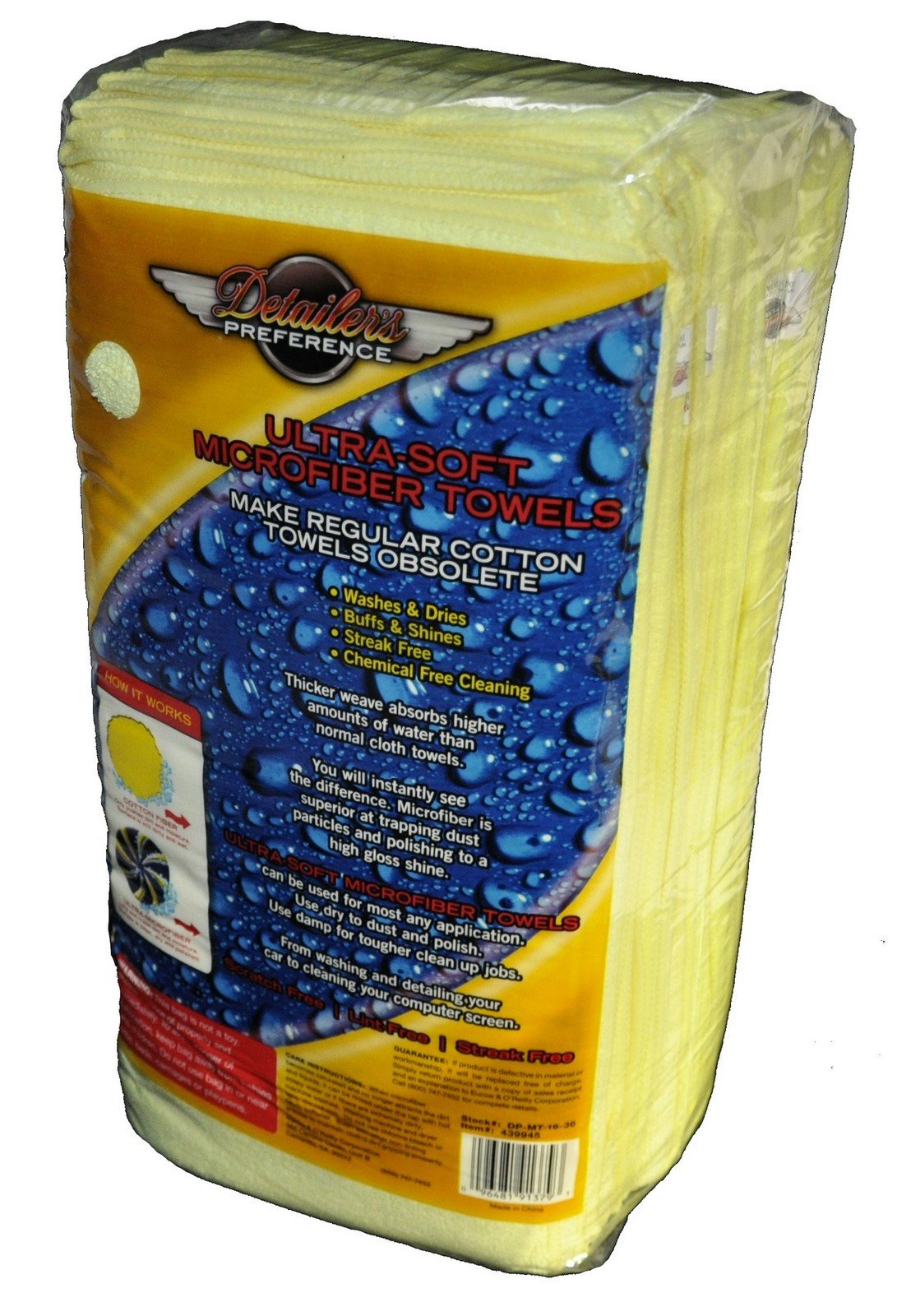 Eurow towel polishing chrome detail emphasizing lint-free shine