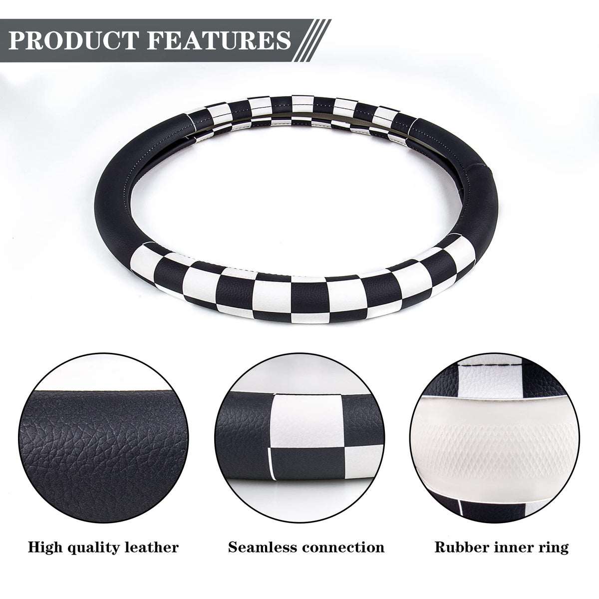 Evankin cover installed on steering wheel demonstrating improved grip and comfortable handling benefit