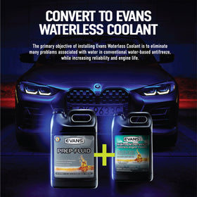 Evans bottle with included funnel shown assembled for easy filling