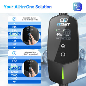 EVDANCE 25ft cable fully extended showing flexible reach benefit