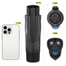 EVDANCE adapter plugged into a Tesla Destination Charger enabling high-power charging