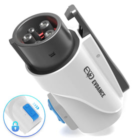 EVDANCE adapter charging at hotel showing travel-ready convenience and reliability