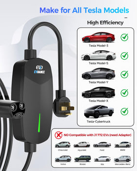 EVDANCE long 25-foot cable displayed to show flexible parking reach