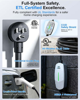 EVDANCE LCD and LED status panel showing easy readability and instant charging info benefit