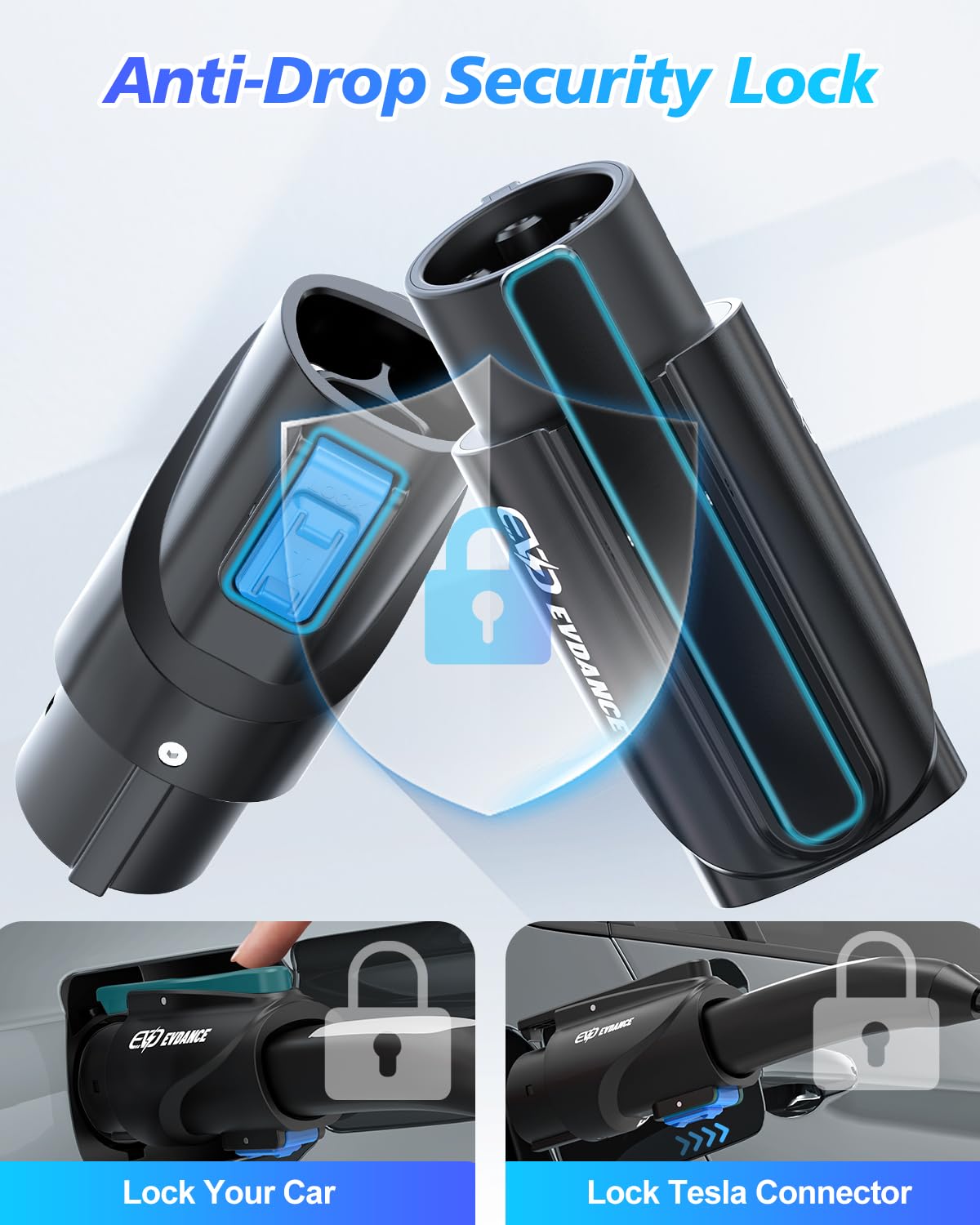 EVDANCE textured weatherproof housing detail highlighting IP65 protection for reliable outdoor use