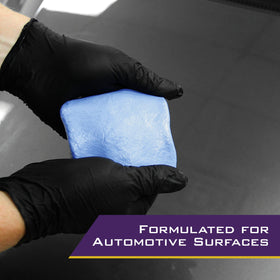 Evercoat Auto Magic clay bar in use on car paint for safe contaminant removal