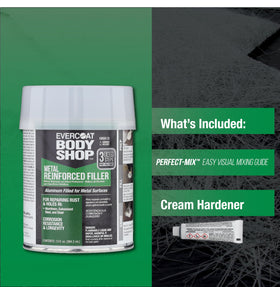 Evercoat Body Shop applied patch on galvanized steel demonstrating corrosion resistance