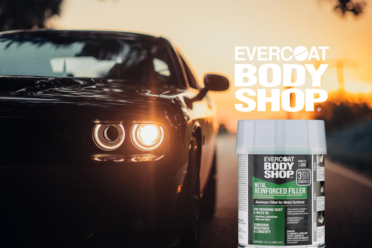 Evercoat Body Shop drilled and tapped cured filler showing mechanical fastening