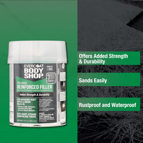 Evercoat Body Shop filler texture close-up illustrating reinforced fibers and smooth mix
