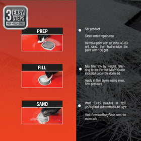 Evercoat Body Shop filler texture close-up showing smooth consistency for fast sanding