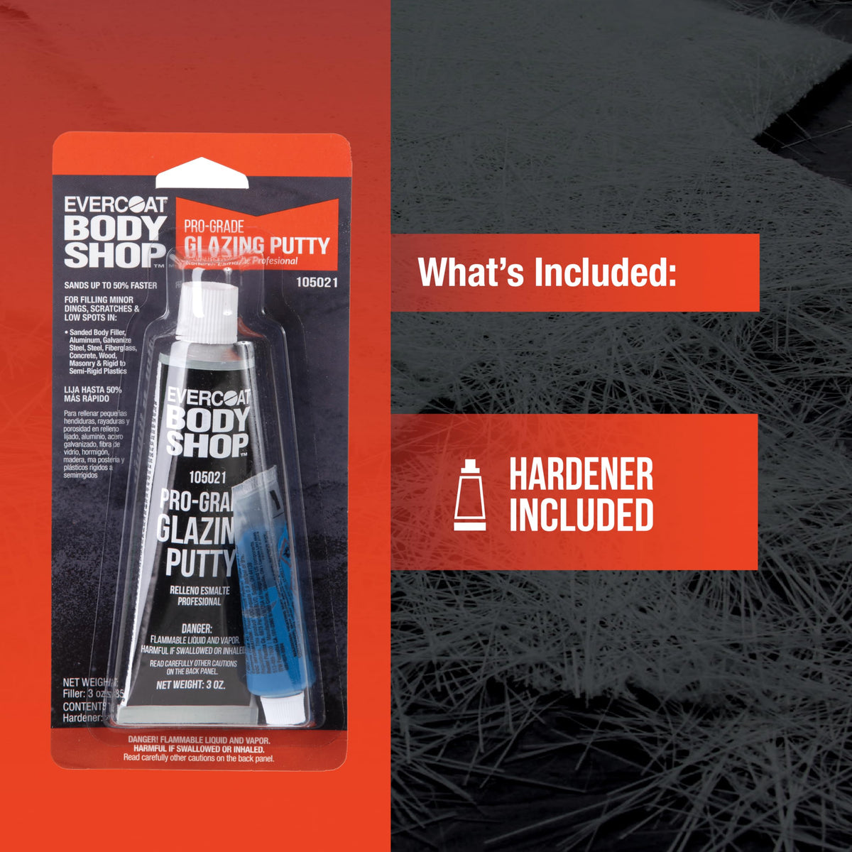 Evercoat Body Shop cream hardener with putty tube open for easy mixing