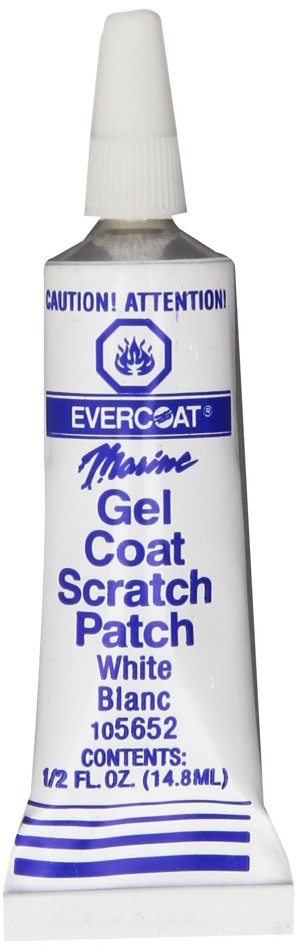 Evercoat gel coat scratch patch front packaging showing product and easy-use benefit
