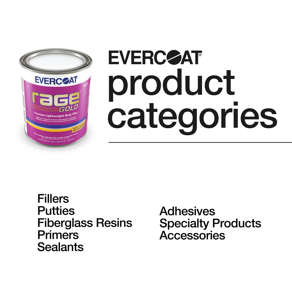 Evercoat label and directions close-up showing usage information benefit