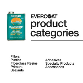 Evercoat Plastik Honey next to 16oz scale showing accurate volume benefit