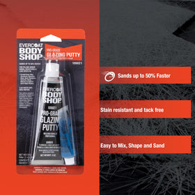 Evercoat Body Shop applying putty to aluminum door ding for fast repair