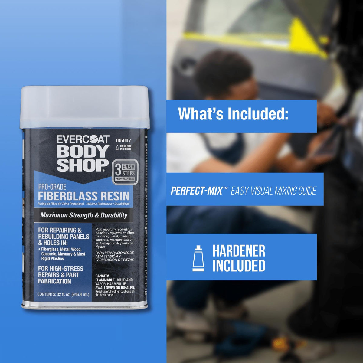 Evercoat Body Shop cured resin close-up texture demonstrating sandable finish