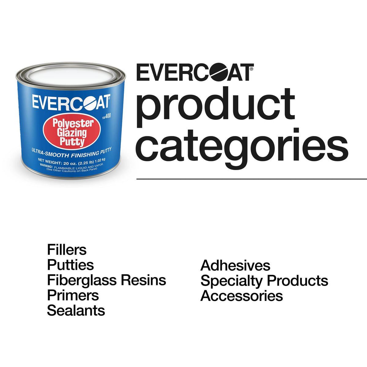 Evercoat size scale next to ruler showing 20 oz capacity for job planning benefit
