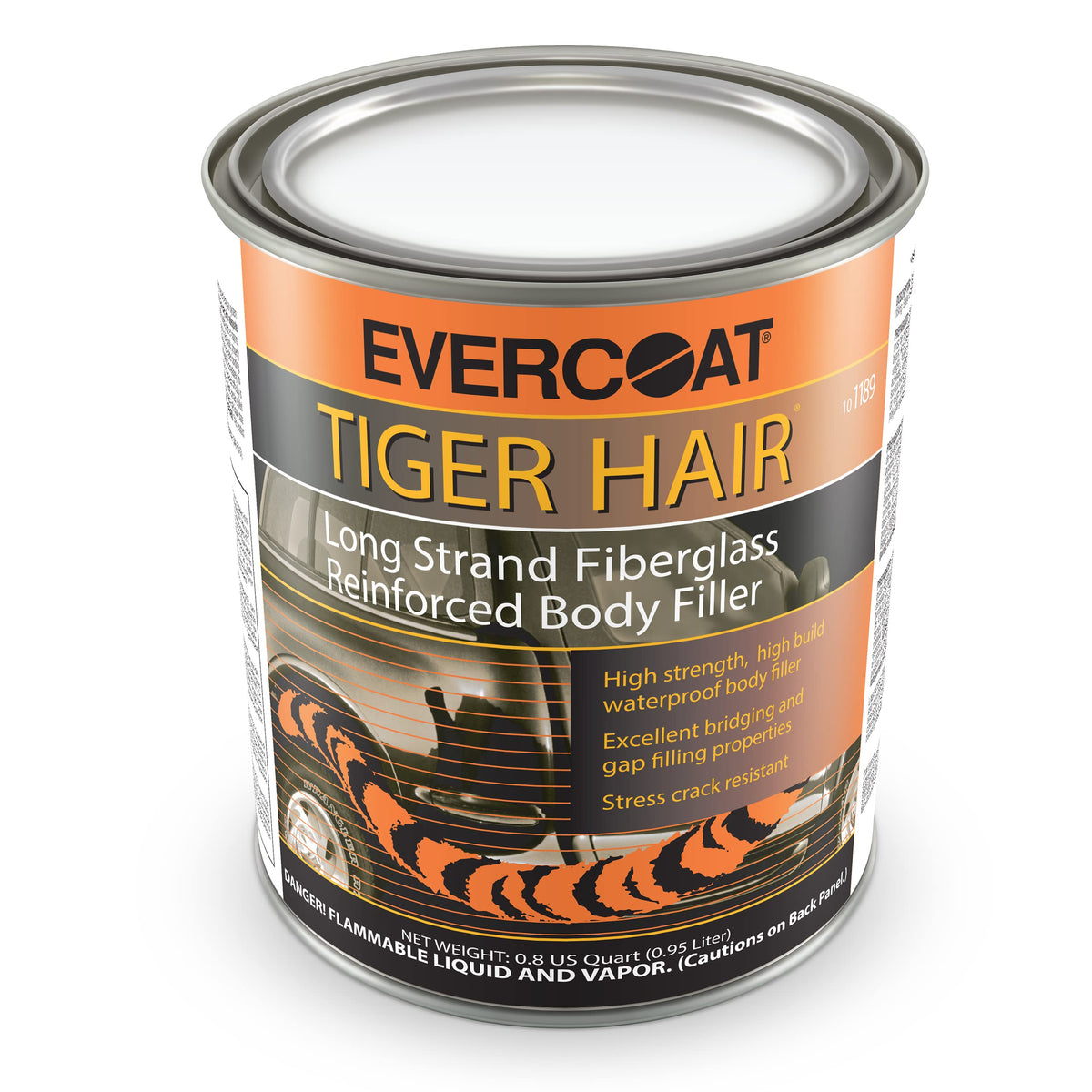 Evercoat Tiger Hair front label showing product and size for easy identification and trust