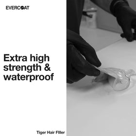 Evercoat Tiger Hair open container showing filler texture and long fibers for strong fills