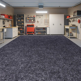 Evercomfy front view of full mat protecting garage floor for stain prevention