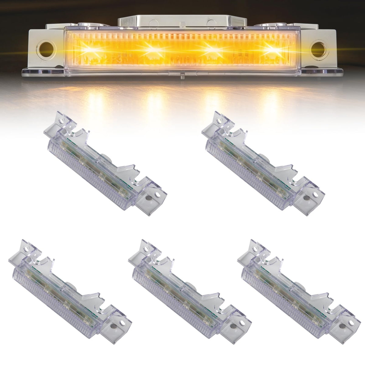EVERESTHD front view of five-pack top marker lights showing fitment and packaging benefits