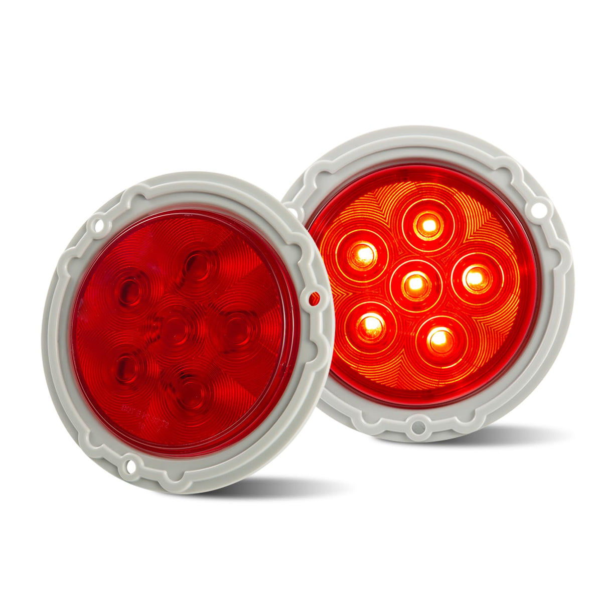 EVERESTHD front view of round trailer light showing clear lens and bright LED array for safer signaling